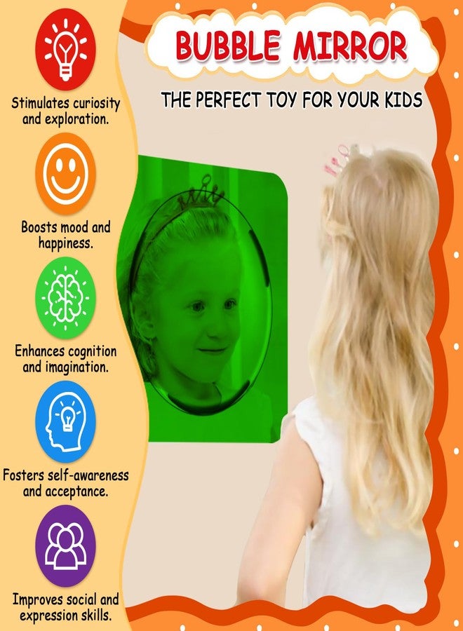 سوتينج مجموعة مرايا جدارية حسية من 4 قطع من سوتينغ، مرآة فقاعات أكريليك بتصميم إسكندنافي طبيعي، ديكور جداري بوهيمي، ألعاب حسية، تصميم داخلي للفصول الدراسية، المنزل، غرفة المعيشة، غرفة النوم (10 × 10 بوصة) - Image 4